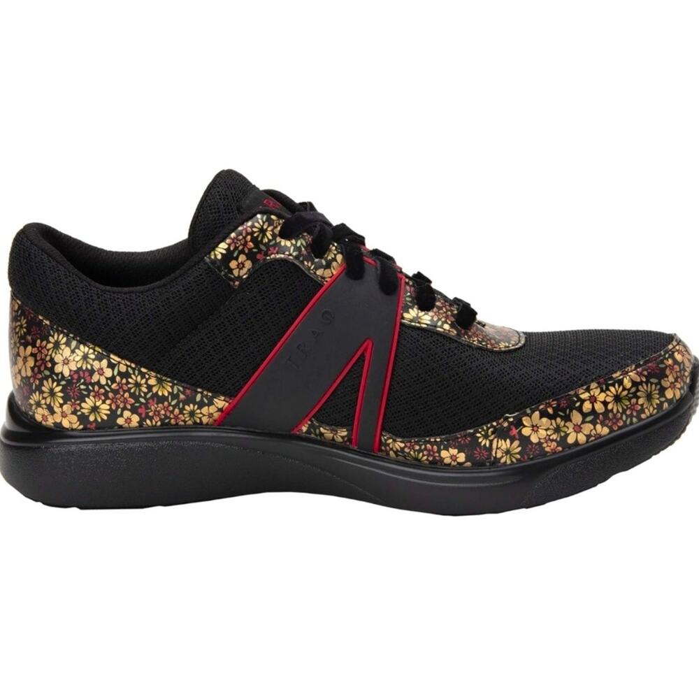 TRAQ Alegria Lite PG Qarma Floral Pretty Things Mesh Sneakers Black/ Gold US 8